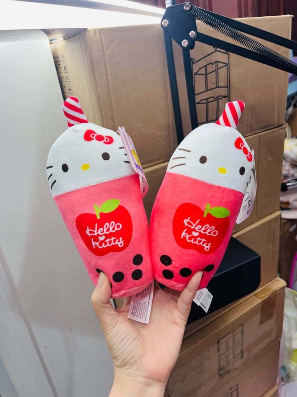 2 pack 7.5 inches Hello Kitty Boba tea plush bundle